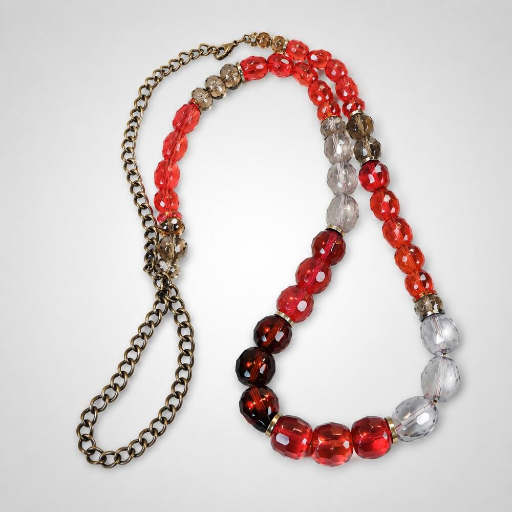 Redโ Black Long Statement Necklace Faceted Lucite Beaded Colorful 34" rd01-15